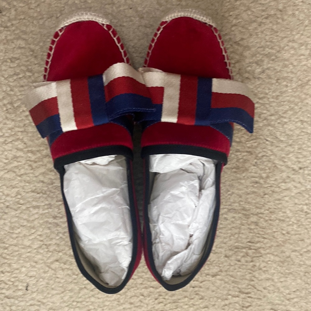 Gucci Velvet Espadrille With Sylvie Bow